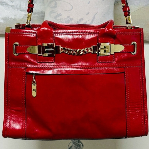 Milly Handbags - NEW MILLY Leather Crossbody/Shoulder Vintage Tote Bag, Red